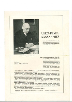 Ukko-Pekka kansanmies kirjan esite
