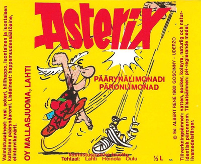 JUOMAETIKETTI ASTERIX OY MALLASJUOMA LAHTI PÄÄRYNÄLIMONADI S
