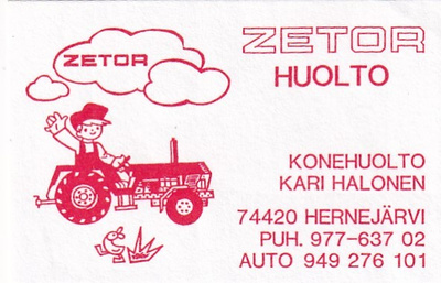Hernejärvi, Kari Halonen  ZETOR huolto  3/9