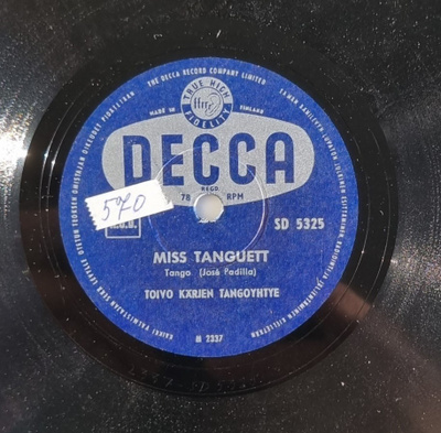 Savikiekko 1955 - Toivo Kärki yhtye - Decca SD 5325