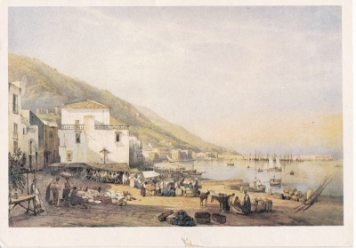 Giacinto Gigante - View of Naples akvarelli -86