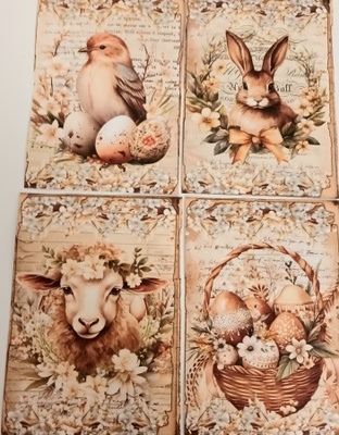 Korttikuvat PÄÄSIÄINEN / 4 kpl -setti / A6