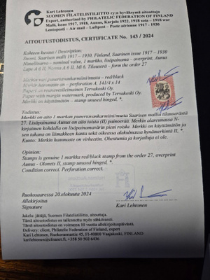 Aunus 1mk aitoutuksella, leimaamaton!