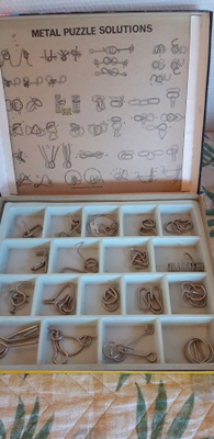 Metalliset puzzle osat 18 kpl, puzzle play, peli