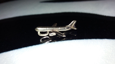 Finnair Hopea lentokone riipus kullautta 925S