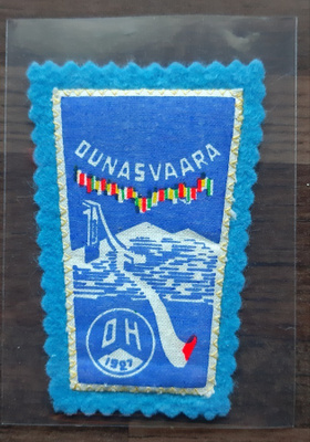 Ounasvaara ,Ounasvaaran Hiihtoseura .Vintage kangasmerkki