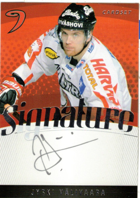 2011-12 Cardset JYRKI VÄLIVAARA JYP Signature nimmarI