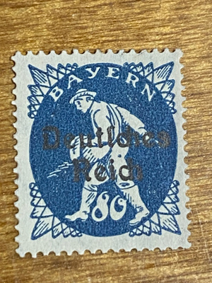 SAKSA REICH 1920 LISÄPAINAMA BAYERN MERKKI**