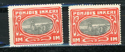 POHJOIS-INKERI II 1 mk * 2 kpl ( Huom. Väärenteet )