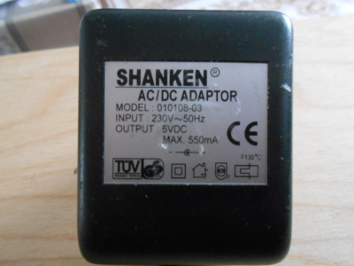 SHANKEN AC/DC ADAPTOR OUTPUT 5VDC