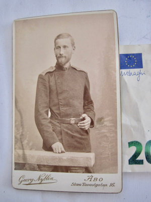 VANHA CDV Valokuva Suomalainen Sotilas 1890-l Turku