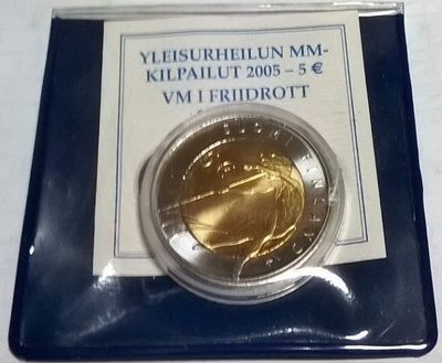 * Yleisurheilun MM-kisat 2005 5€ BU Uusi  Aitoustodistus