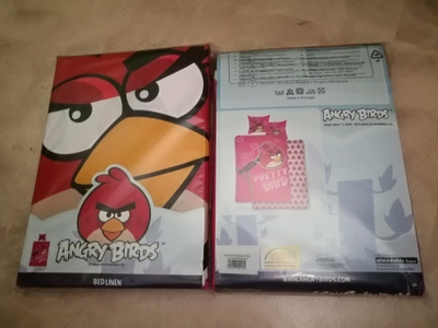 Angry bird- pussilakanat + tyynyliinat kuvalla 1+1 kpl