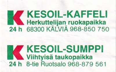 Kälviä - Ruotsalo, , Kesoil . Kaffeli - Sumppi 1/7