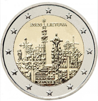 ** LIETTUA 2€ 2020 Ristikukkula pillerissä **