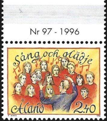 Ål 1996 Laulujuhlat 2,40 mk välilöpari numero ** LaPe 115
