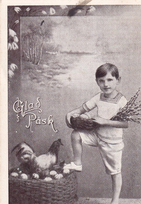 Glad Påsk , poika , kana, munat e42