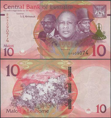 Lesotho 10 Maloti 2021 UNC P-26