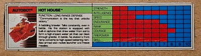 Transformers G1 HOT HOUSE (Micromasters) 1990 - Tech Spec