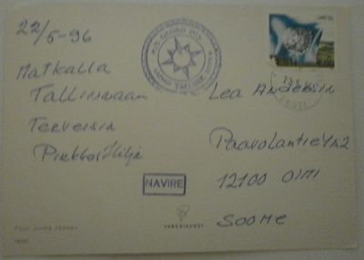 Sampanjaa ja kukkia, laivaleima Georg Ots, Navire Eesti 1996