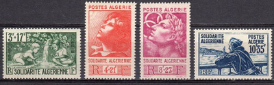 (S0040) ALGERIA, 1946 (Solidarity). Mi ## 247-250. MNH**