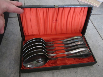 6 LARGEVINTAGE GERMAN "WELLNER PATENT 90 - 45" SILVERPLA