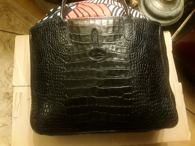 Longchamp Musta nahkainen käsilaukku