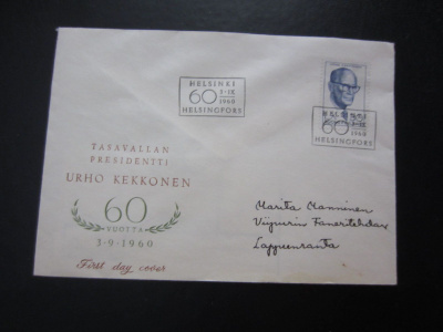 FDC 1960 Presidentti Urho Kekkonen 60 vuotta