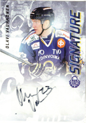 2015-16 Cardset OLAVI VAUHKONEN Lukko Signature nimmari