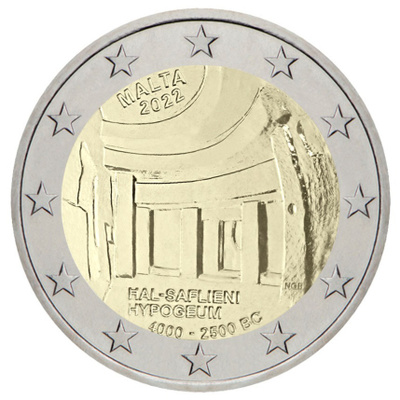 ** MALTA 2€ 2022 Hypogeum pillerissä **