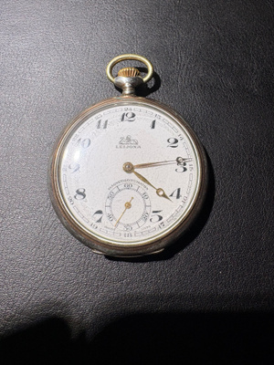 Leijona hopeinen taskukello Ancre 15 Rubis (Swiss Made)