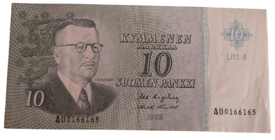 10 Markkaa 1963 Litt. A AÖ-sarjaa