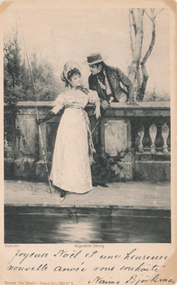 Pariskunta - vanha Carte Postale