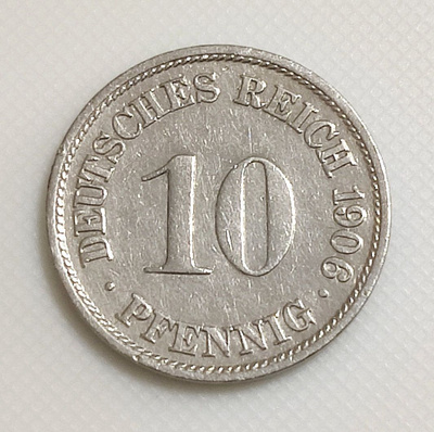 Saksa 10 Pfennig 1906F