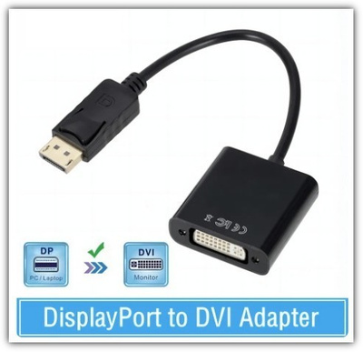 HD 1080p DisplayPort DP - DVI sovitin