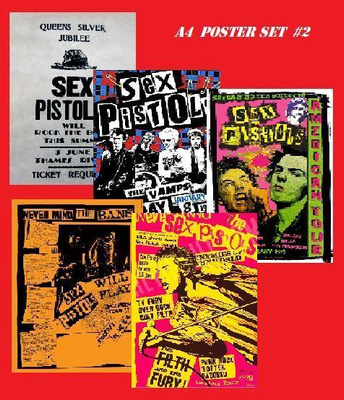 SEX PISTOLS -- juliste setti A4 x 5 (mm. UPEA lahja!) #2