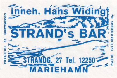 Mariehamn, Strand`s Bar, Hand  Widing 1/15