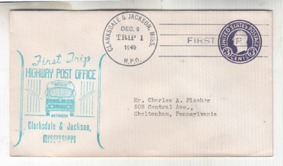 USA FDC  1949 Postibussi ehiö