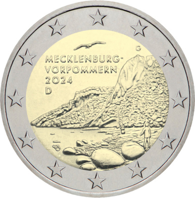 Saksa 2024 2 euro CC Mecklenburg A-J UNC
