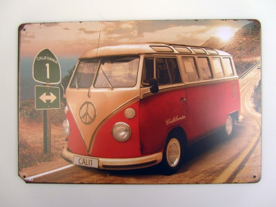 VW BUS CALIFORNIA 20CM X 30CM	(45 200)	(met-258) peltikyltti