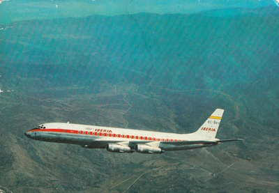 LENTOKONEKORTTI - DC-8 DOUGLAS TURBOFAN - IBERIA