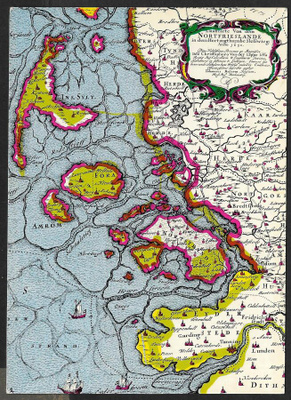Landkarte von Nordfriesland - Johannes Mejer 1634