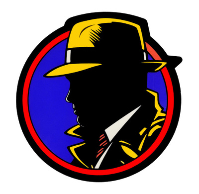 UUSI DICK TRACY (1990) TARRA (Ø 10 cm) - ILMAINEN TOIMITUS !