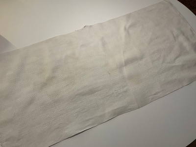 Vanha valkoinen keittiöpyyhe , monogrammi