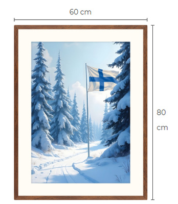Uusi Suomen lippu Limited Edition taulu 60 cm x 80 cm