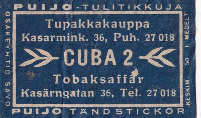 Helsinki, Kasarmink. 36 Tupakkakauppa CUBA 2  8/8