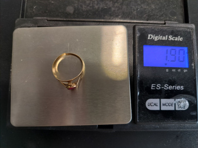 Kultasormus 1,90 g 14k 585 halkaisija 1,9 cm