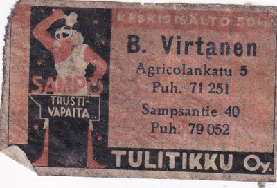 Helsinki, B. Virtanen, Agricolankatu 5  ,  Sampo   3/5