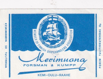 Kemi, Oulu, Raahe, Merimuona Forsman & Kumpp.   8/7