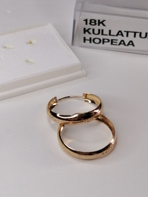 Hopeiset Korvarenkaat 18k Kullattua Hopeaa